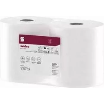satino by wepa HiLine Cleaning Roll, 2-Ply, High White, 525 m, 100% Recycled, Sheet 230 x 350 mm, 2-Pack (315770)