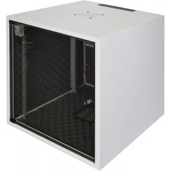 Silence Rack Office 12U 19 inch Soundproof Cabinet with Silent Fan and Glass Door, 600 x 600 mm, Light Grey (SRO126060)
