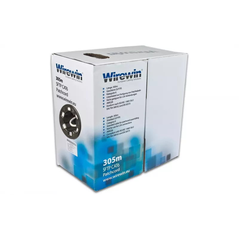 Wirewin Cat6 U/FTP Patch Cable Box, 305 m, Grey (VKBOX KAT6 PATCH 305.0)