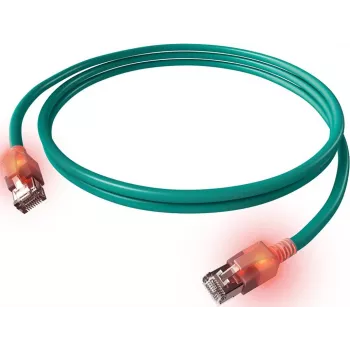 ZVK EasyLan Cat6a LED Patch Cable RJ45, Shielded, 7.5 m, Turquoise