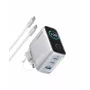 Anker Charger Display 2C1A 100W Charging Adapter - Silver (B121BG41)