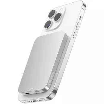 Nevox Magnetic Wireless Power Bank Qi2, 5000 mAh, Silver/White