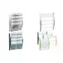 helit Wall-Mounted Brochure Holder, DIN A3 Landscape, 4 Compartments, Black, Side Panels Made of Coloured PP, Compartments Made of Crystal-Clear PS, - 1 Piece
