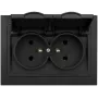 VCX WESA LC-53C Double Socket with Cover and Earthing, Black