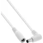 InLine® DC Extension Cable, Angled Plug, 5.5 x 2.5 mm, White, 0.5 m