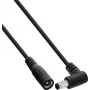 InLine® DC Extension Cable, Angled Plug, 5.5 x 2.5 mm, Black, 0.5 m