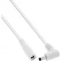 InLine® DC Extension Cable, Angled Plug, 4.0 x 1.7 mm, White, 0.5 m