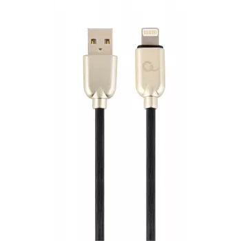 Gembird USB 2.0 Cable USB-A Plug to Lightning Plug, Rubber Braided, 1 m, Black (CC-USB2R-AMLM-1M)