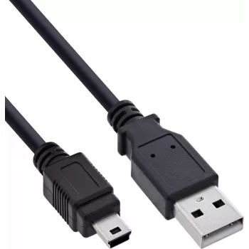 InLine USB 2.0 Cable USB-A to Mini-USB, 1 m, Black