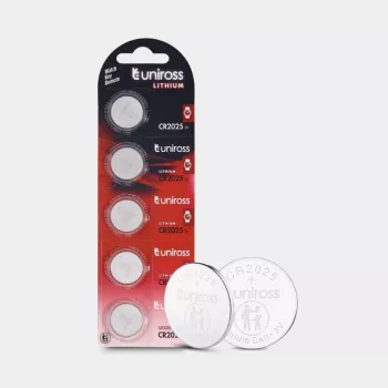 Uniross Lithium CR2025 Button Cells, 5 pcs.
