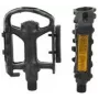 FISCHER Bicycle Pedals, for Mountain Bikes, Black Plastic, with Side Reflectors - 1 Piece