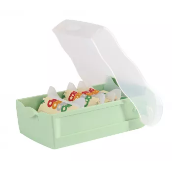 HAN CROCO Learning Card Index, A7 Landscape, Pastel Green Translucent, Translucent Clear Lid, Polypropylene (997-805)