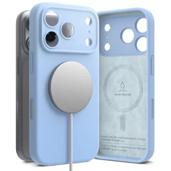 Ringke Silicone Magnetic MagSafe Case for iPhone 18 Pro, Light Blue