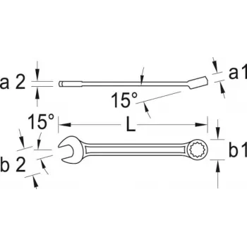 Gedore Combination Spanner 7 XL AF 16mm L.265mm Form A Extra Long Chrome Vanadium Steel