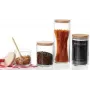 Ritzenhoff & Breker FAIA Storage Jar, Round, 0.6 l, Glass, Cylindrical, Beech Wood Lid with Silicone, 3 Pieces