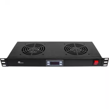 Getfort 1U Rack Fan Panel with 2 Fans and Thermostat (GF-FAN2TR)