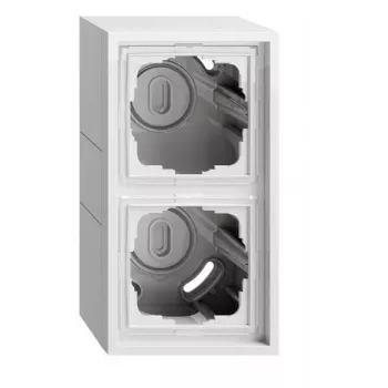 Gira 106280 Surface-Mounted Housing 2-Gang with Frame, F300, Pure White