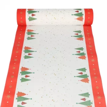 PAPSTAR Plain Christmas Trees Christmas table runner made of airlaid, on roll, dimensions: (W)400 mm x (L)24 m