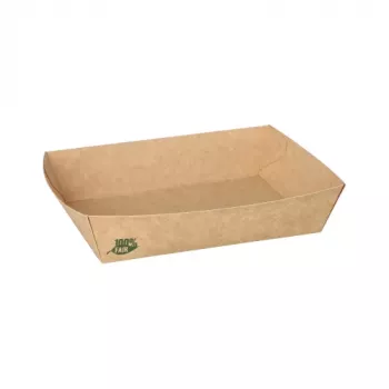 Papstar 87246 disposable tray, rectangular, cardboard, brown, 80 pieces