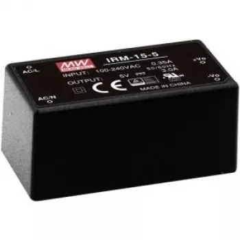 Mean Well IRM-15-24 power supply, 15 W, 0.63 A, 85-264 V input – Black