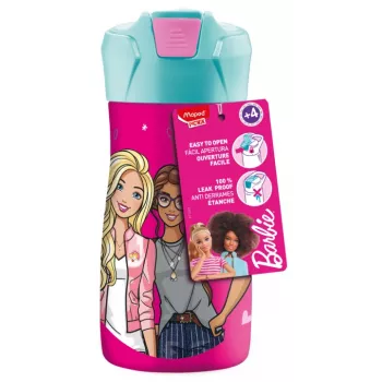 Maped PICNIK water bottle Barbie, 0.43 l, stainless steel body with Barbie motif, straw included