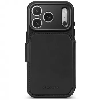 Decoded Leather Detachable Wallet leather case for iPhone 18 Pro / 17 Pro, MagSafe, black