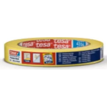 TESA 4334 Masking Tape, 19 mm x 50 m, Yellow