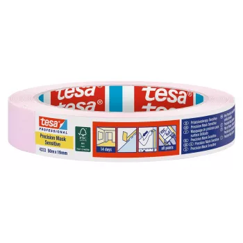tesa 04333-00017-02 crepe masking tape, light pink, 50 m x 19 mm