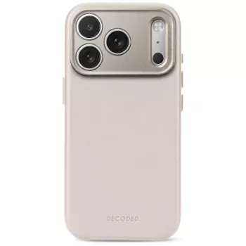 Decoded Leather Backcover – Leather Case for iPhone 18 Pro / 17 Pro, MagSafe-compatible (taupe)