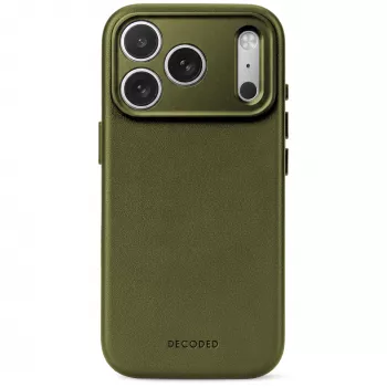 Decoded Leather Backcover – Leather Case for iPhone 18 Pro Max / 17 Pro Max, MagSafe-compatible (moss green)