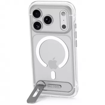 Decoded AntiMicrobial Hybrid Stand Backcover – Case with Stand for iPhone 18 Pro Max / 17 Pro Max, MagSafe-compatible (frosted white)