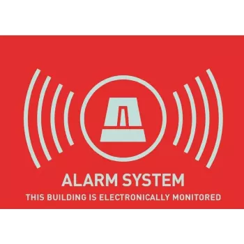 ABUS AU1315 Alarm Warning Sticker (UK), 74 x 52.5 mm