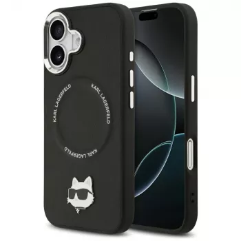 Karl Lagerfeld Choupette Pin MagSafe Case for iPhone 17 black