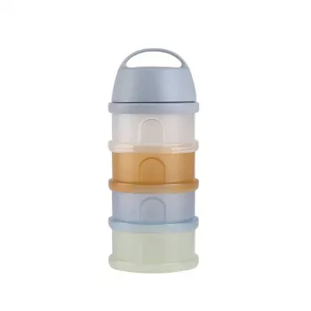 BEABA Milk Powder Container, 4 compartments, “Translucent Pebble”