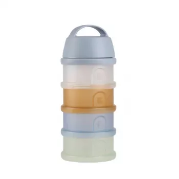 BEABA Milk Powder Container, 4 compartments, “Translucent Pebble”