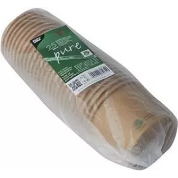 PAPSTAR pure Soup Cups, Round, 350 ml, Brown, Unbleached Fresh Fibre Cardboard with Organic Coating