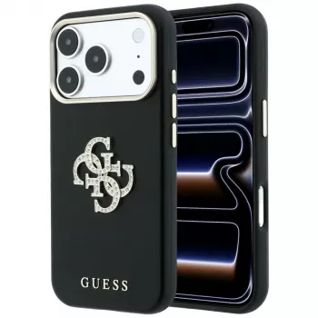 Guess Smooth & Big Strass Logo Case for iPhone 18 Pro / 17 Pro, Black