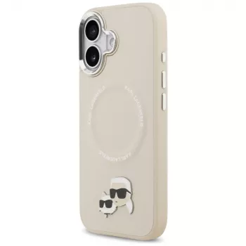 Karl Lagerfeld Karl & Choupette Pins MagSafe Case for iPhone 17, Beige