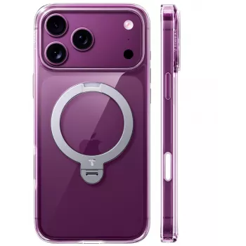 TORRAS Ostand Q3 Spin – Case for iPhone 18 Pro / 17 Pro, MagSafe-compatible (Transparent)