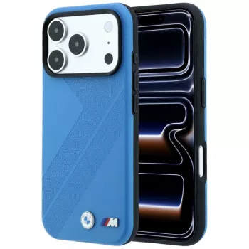 BMW M Tire Track Metal Logo MagSafe Case for iPhone 18 Pro Max / 17 Pro Max, Blue