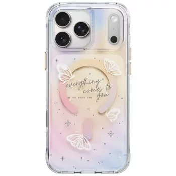 UNIQ Coehl Ellie Case for iPhone 18 Pro Max / 17 Pro Max, Magnetic Charging, Prism Bloom