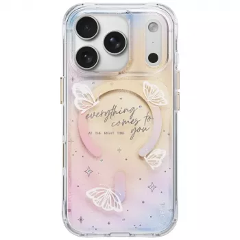 UNIQ Coehl Ellie Case for iPhone 18 Pro / 17 Pro, Magnetic Charging, Prism Bloom