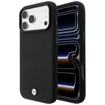 BMW Kevlar Metal Logo MagSafe Case for iPhone 18 Pro / 17 Pro, Black