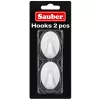 Sauber Oval Hooks, 3 x 4.7 cm, White, 2 pcs.
