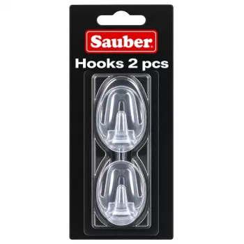 Sauber Oval Hook, 2 pcs, 3 x 4.7 cm, Transparent