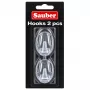Sauber Oval Hook, 2 pcs, 3 x 4.7 cm, Transparent