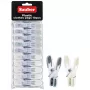 Sauber Plastic Clothes Hook 10pcs Green/Yellow/Grey