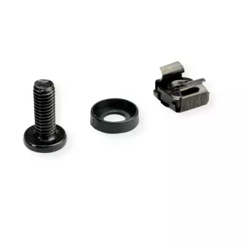 ROLINE 19 inch Mounting Material M6, 50 Sets, Black
