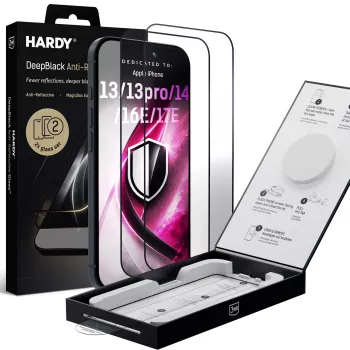 3mk DeepBlack anti-reflective glass screen protector for Apple iPhone 13 / 13 Pro / 14 / 16e / 17e