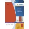 HERMA Special Permanent File Labels, Matte Opaque Paper, Red, 38 x 297 mm, 100 pcs (20 sheets x 5)